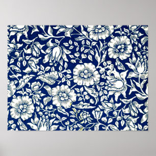 Póster William Morris - Blue Mallow