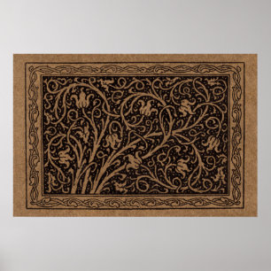 Póster William Morris Campion Cuero Repujado Damask