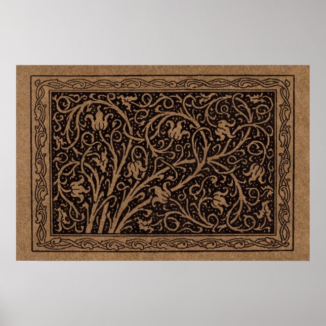Póster William Morris Campion Cuero Repujado Damask (Frente)