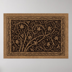 Póster William Morris Campion Cuero Repujado Damask