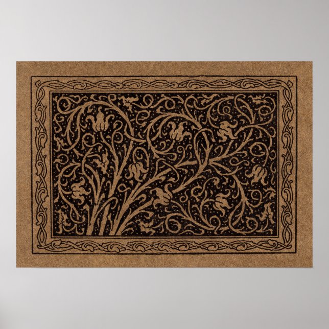Póster William Morris Campion Cuero Repujado Damask (Frente)