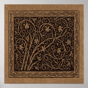 Póster William Morris Campion Cuero Trabajado Damasco