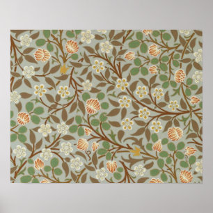 Póster William Morris Clover Flor Botánica