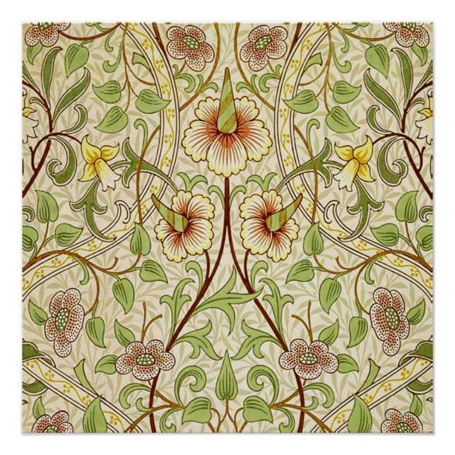 Póster William Morris Daffodil Classic Flower Wallpaper (Anverso)