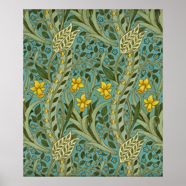 Póster William Morris Daffodil Floral Pattern Classic (Frente)