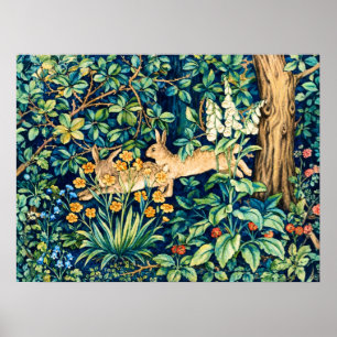 Póster William Morris "Dos Liebres" Conejos Salvajes 