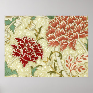 Póster William Morris Fine Red Floral Wallpaper