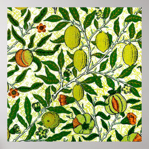 Póster William Morris Fruta exótica, amarillo limón