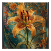 William Morris Golden Lily Antiguo Pre-Rafaelita