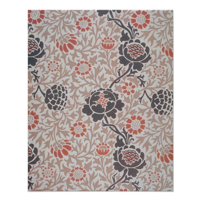 Póster William Morris Grafton Diseño de Arte Botánico (Anverso)