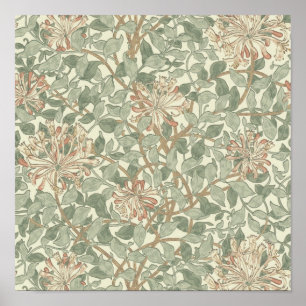 Póster William Morris Honeysuckle Flower Wallpaper