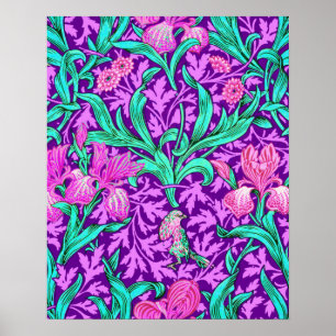 Póster William Morris Irises, Amethyst Purple