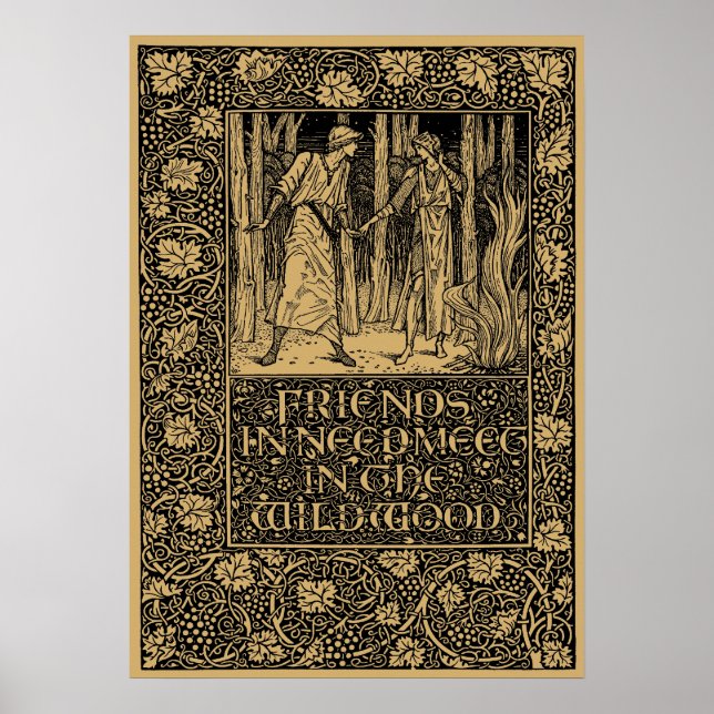 Póster William Morris Kelmscott Página de prensa 1896 (Frente)