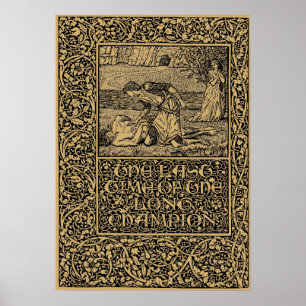 Póster William Morris Kelmscott Página de prensa 1896