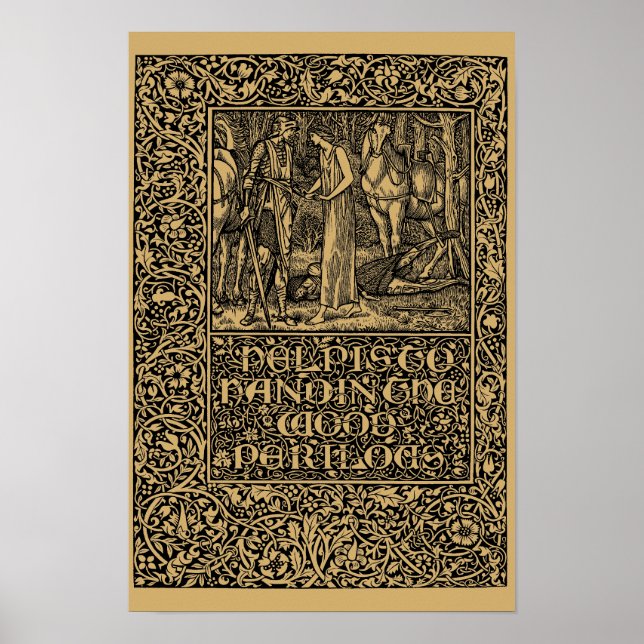 Póster William Morris Kelmscott Press página 1896 (Frente)