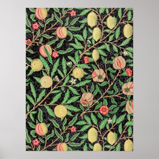 Póster William Morris Lemon Pattern Victorian Design (Frente)