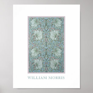 Póster William Morris - Pimpernel: Floral azul y verde