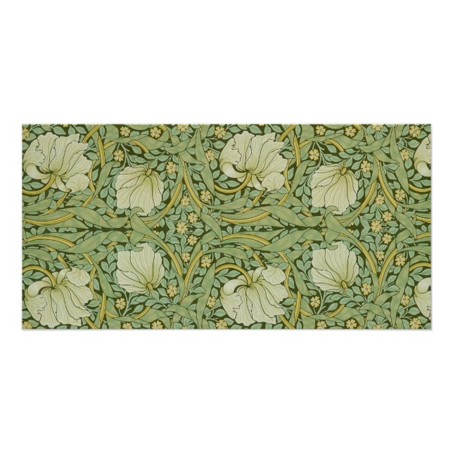 Póster William Morris Pimpernel Floral Blue Wallpaper (Anverso)