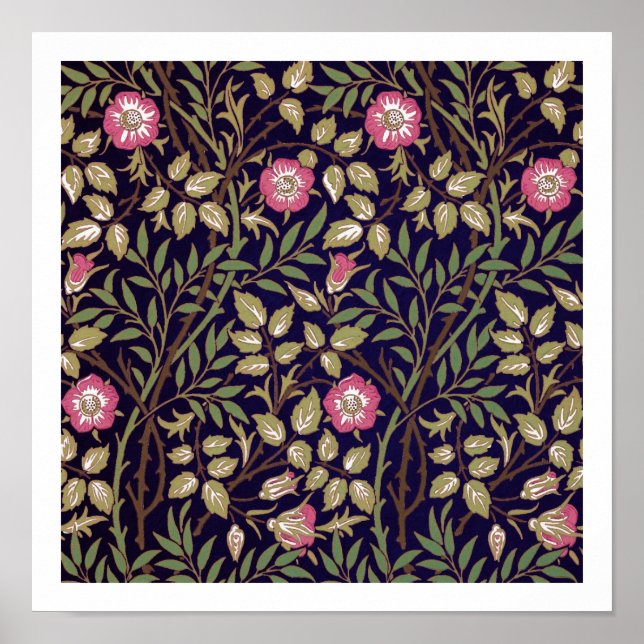 Póster William Morris Sweet Briar Floral Art Nouveau (Frente)