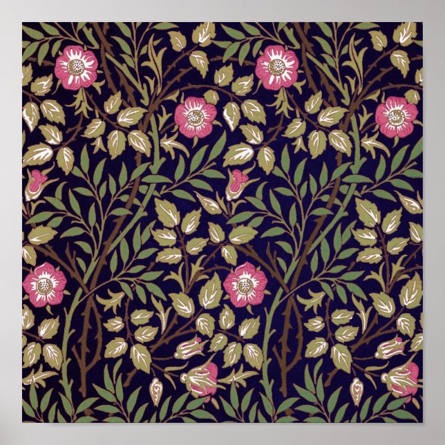 Póster William Morris Sweet Briar Floral Art Nouveau (Frente)