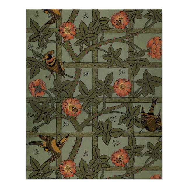 Póster William Morris Trellis Wallpaper Art (Anverso)