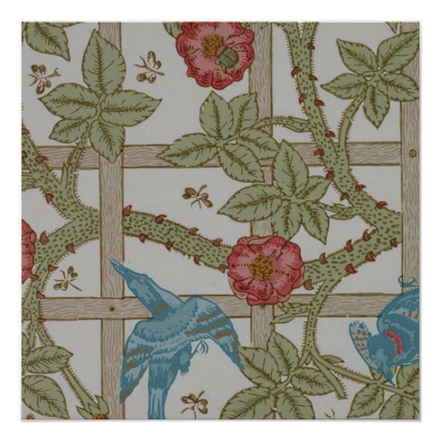 Póster William Morris Trellis Wallpaper Art (Anverso)