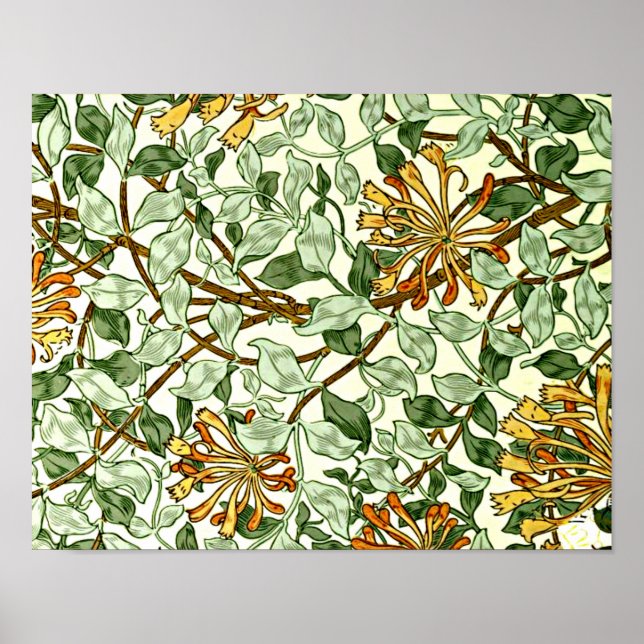 Póster William Morris - Verdes y Oro (Frente)