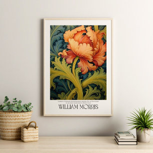 Póster William Morris Vintage Naranja Flor