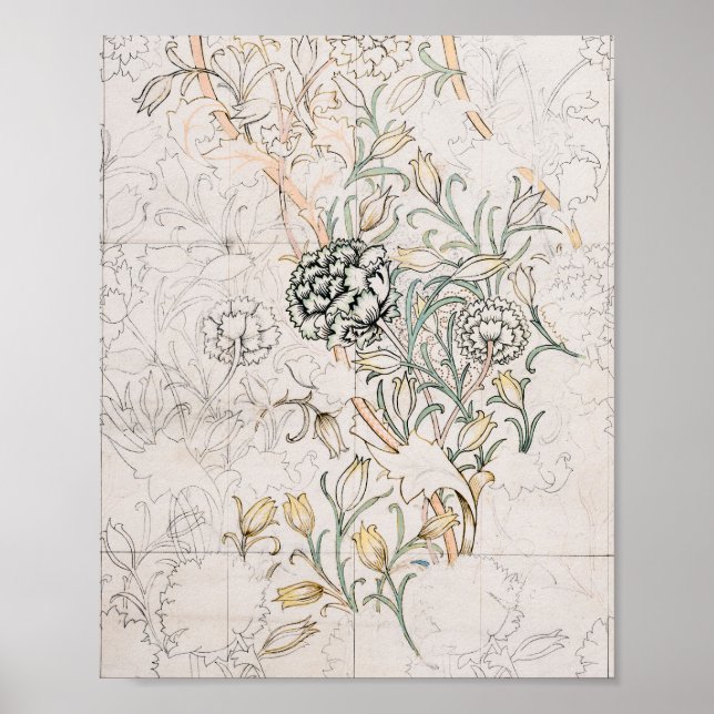 Póster William Morris, Wild Tulip 1884 (Frente)