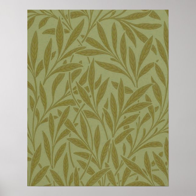 Póster William Morris Willow Antiguo Hoja Floral (Frente)