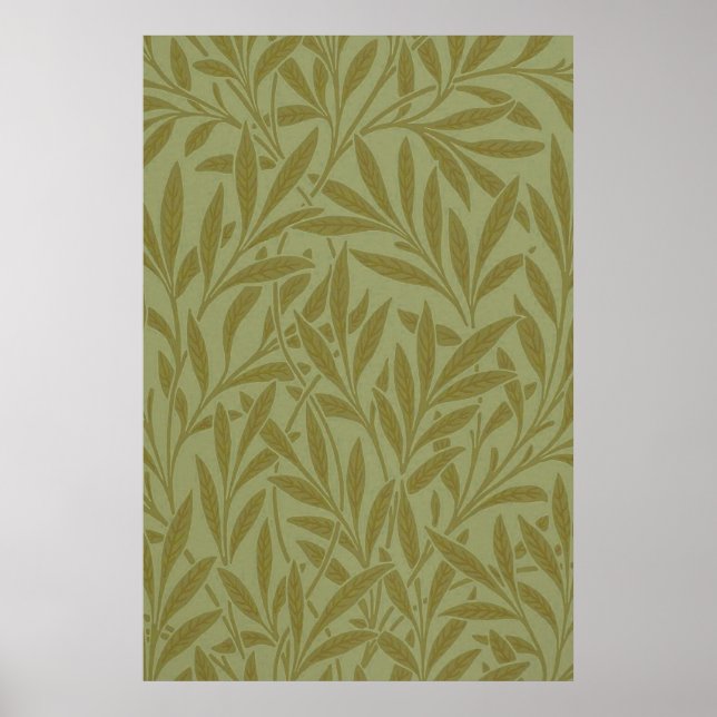 Póster William Morris Willow Antiguo Hoja Floral (Frente)