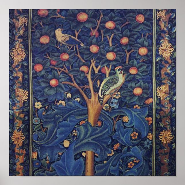 Póster William Morris Woodpecker Tapestry Arts & Crafts (Frente)