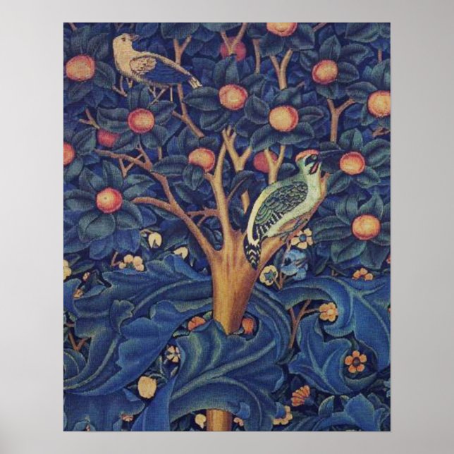 Póster William Morris Woodpecker Tapestry Arts & Crafts (Frente)