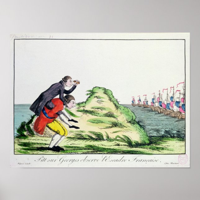 Póster William Pitt observando el escuadrón francés (Frente)