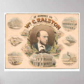 Póster William Ralston, Presidente del Banco de Californi