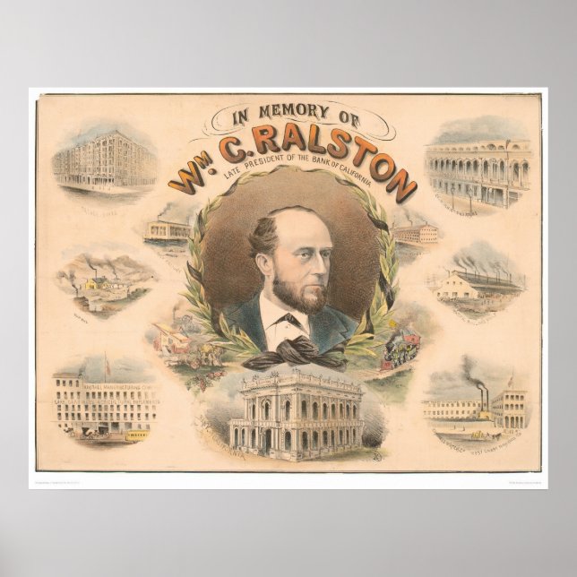 Póster William Ralston, Presidente del Banco de Californi (Frente)