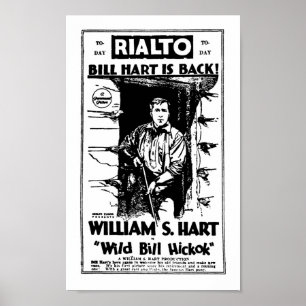 Póster William S. Hart silencioso anuncio de una estrella