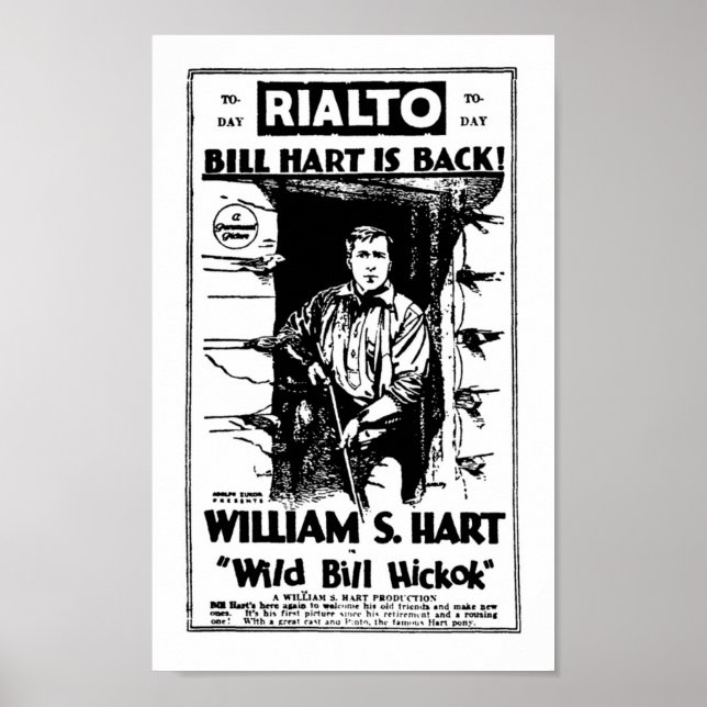 Póster William S. Hart silencioso anuncio de una estrella (Frente)