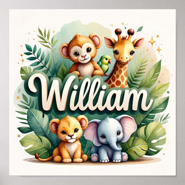 Póster William Safari Nursery Wall Art (Frente)