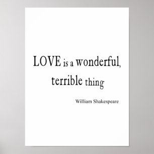 Póster William Shakespeare Love es maravilloso y terrible