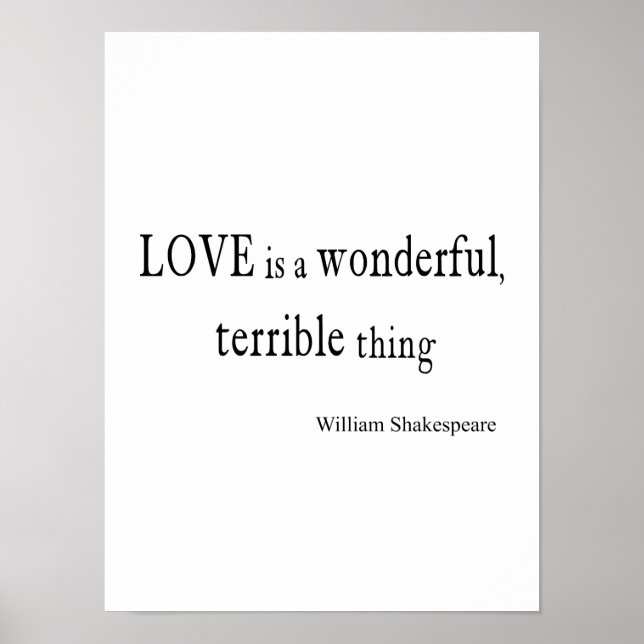Póster William Shakespeare Love es maravilloso y terrible (Frente)