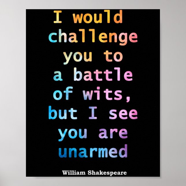 Póster William Shakespeare Pastel Te Veo Desarmado Q (Frente)