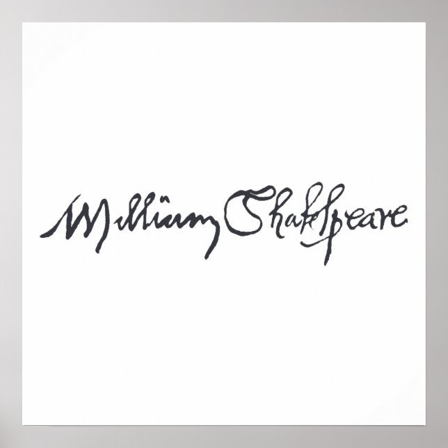 Póster William Shakespeare Signature (Frente)