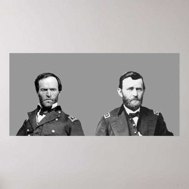 Póster William Sherman y US Grant (Frente)