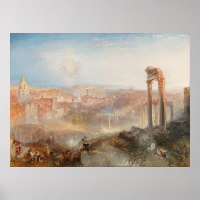 Póster William Turner British - Roma-Campo Vaccino modern (Frente)