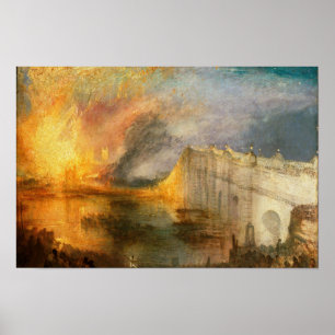 Póster William Turner - El incendio del Parlamento