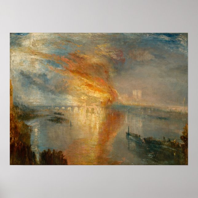 Póster William Turner - El incendio del Parlamento (Frente)