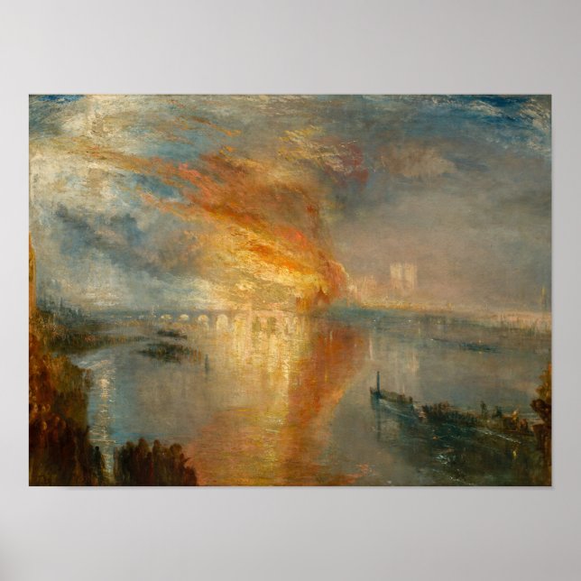 Póster William Turner - La quema del Parlamento (Frente)