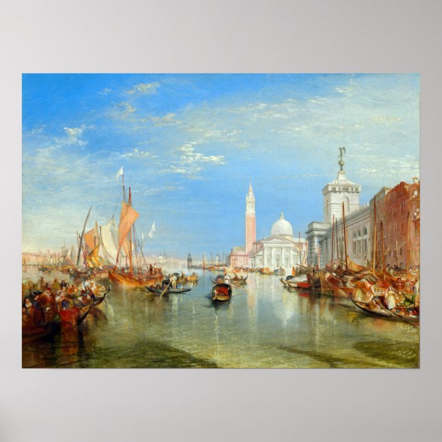 Póster William Turner - Venecia, Dogana y San Giorgio (Frente)