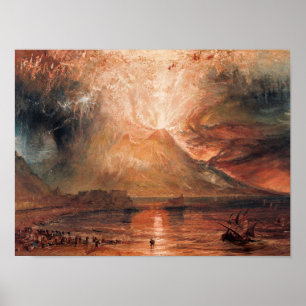 Póster William Turner - Vesubio en erupción